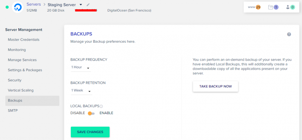 WordPress 備份 - Cloudways