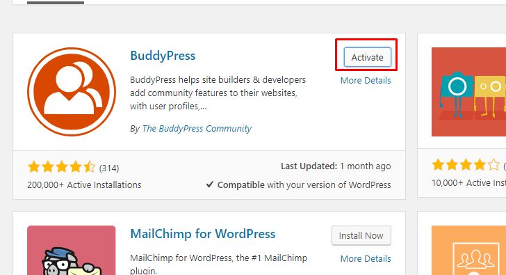 plugin buddypress