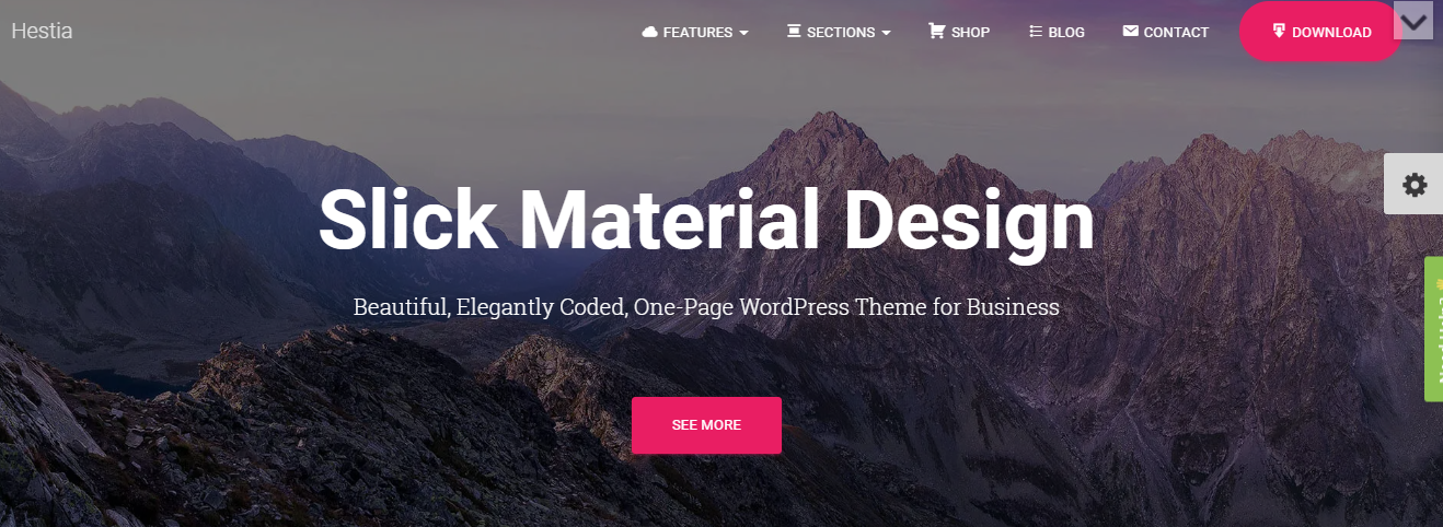 Hestia küçük işletme wordpress teması.