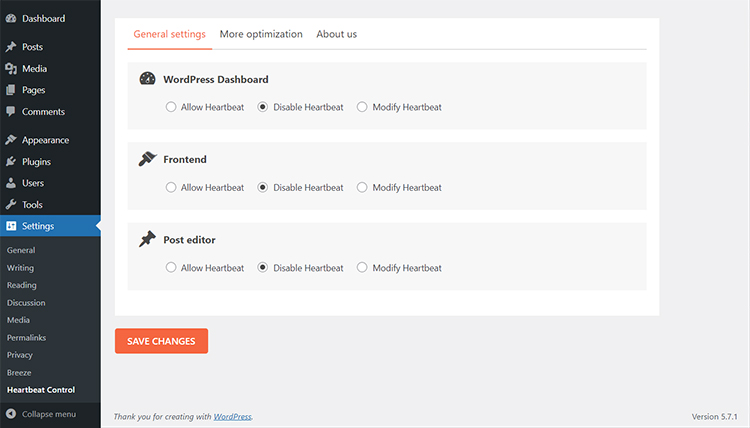 在插件中禁用心跳