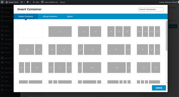 constructor de fuziune de către tema Avada