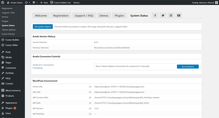 starea sistemului avada