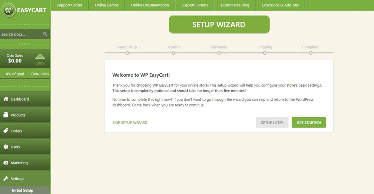 wp easycart ustawienia