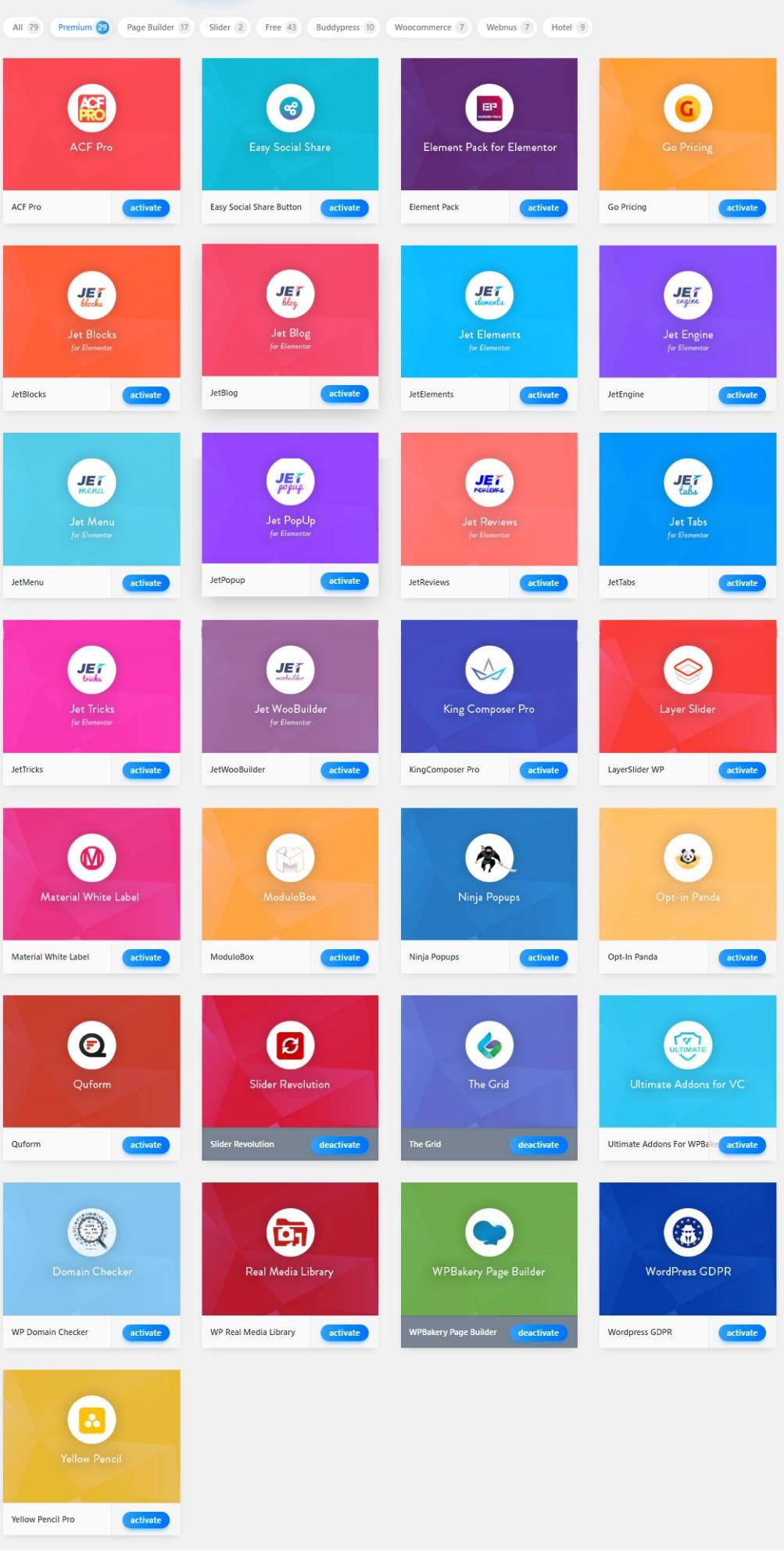 глубокие премиум-плагины тем WordPress