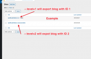 configurações de nível de id multisite