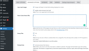 configurações avançadas de brisa