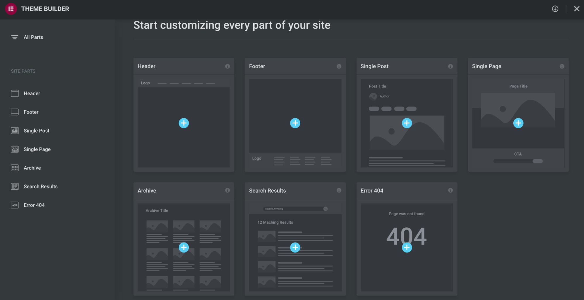 Générateur de thème Elementor