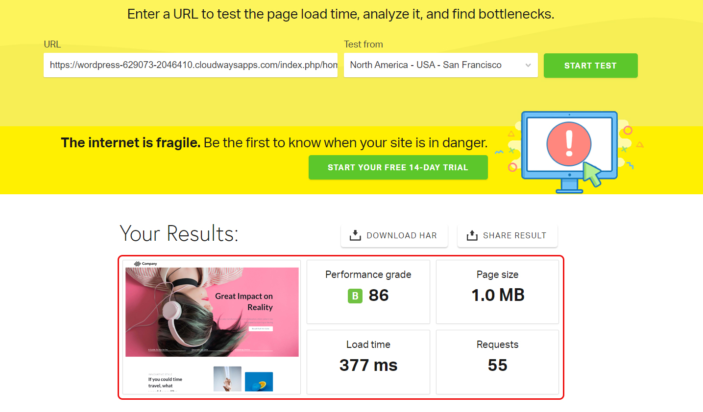 pingdom wp constructor de pagini
