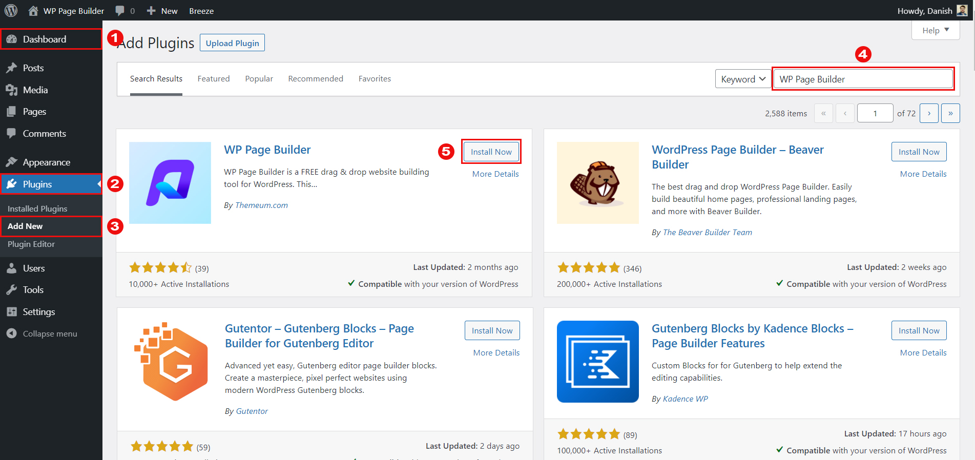 Adăugați un plugin pentru generatorul de pagini wp