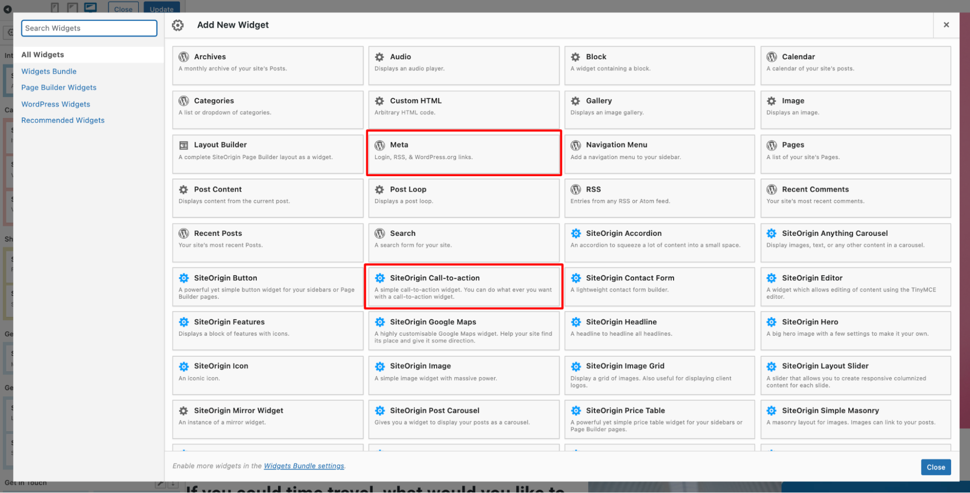 option widget wordpress
