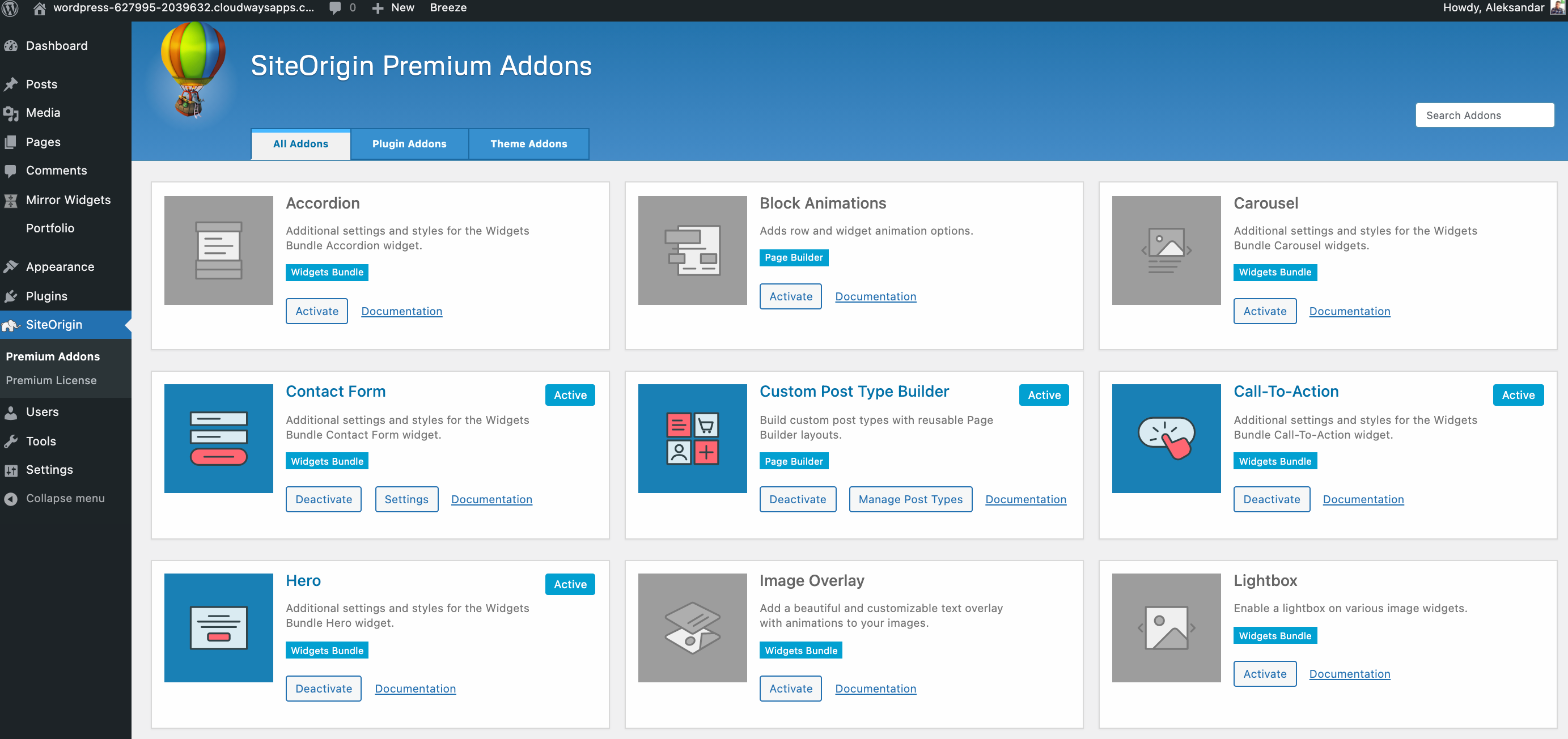 addons siteorigin