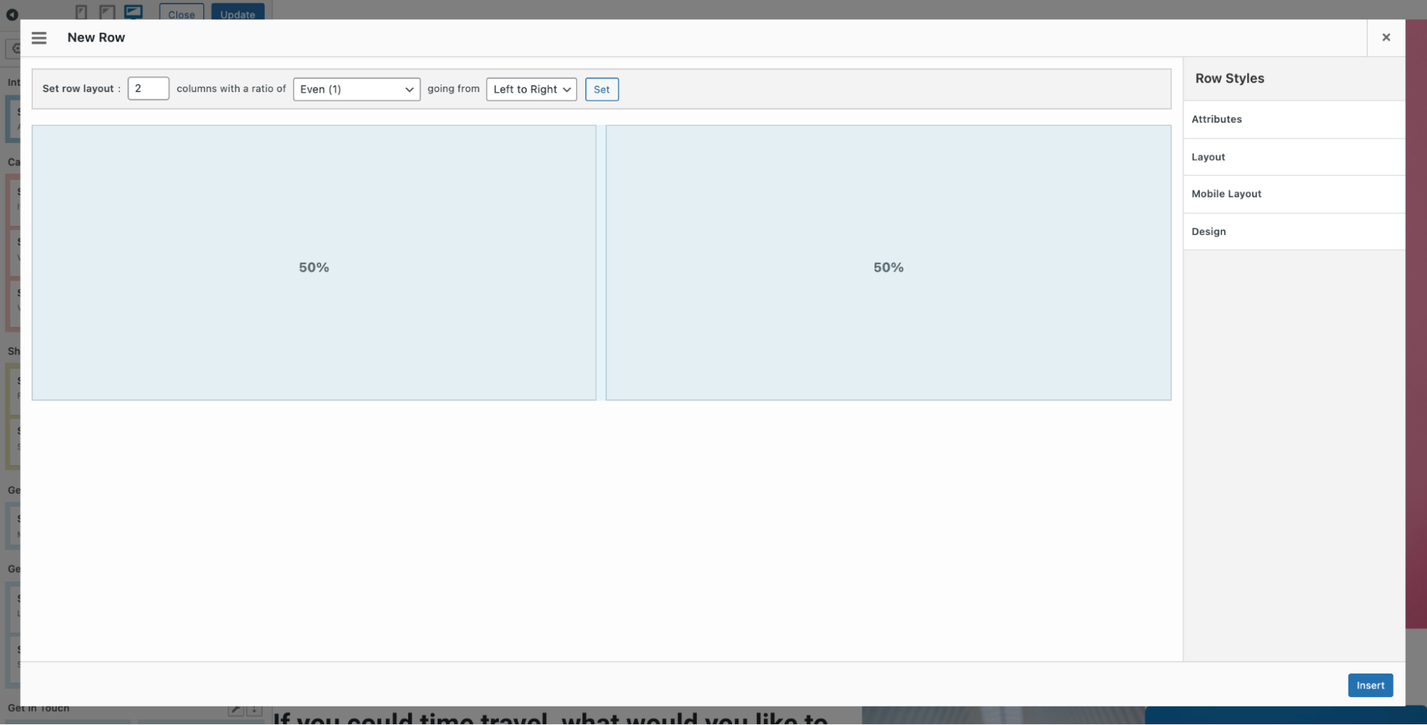ajout d'une nouvelle mise en page dans l'éditeur