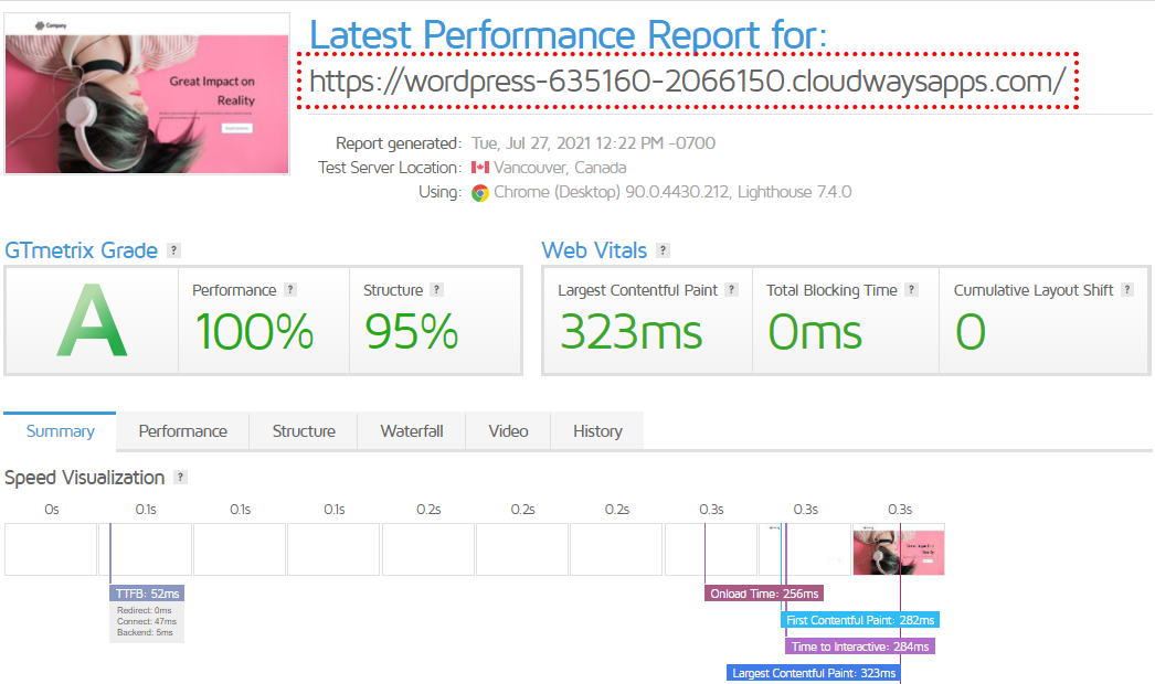 Sauerstoff-Builder gtmetrix Leistung