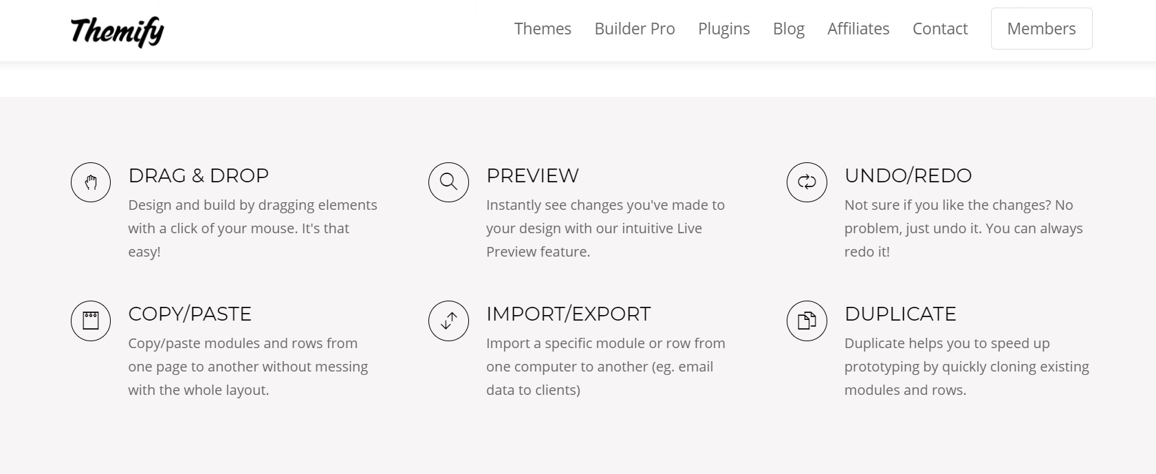 themify-fonctionnalités