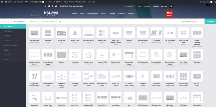 kallyas theme zion builder