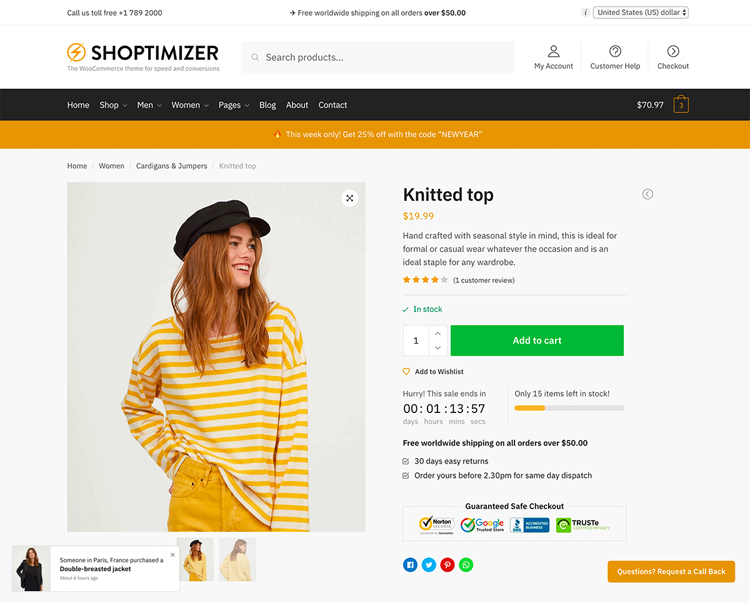 shoptimizer único produto