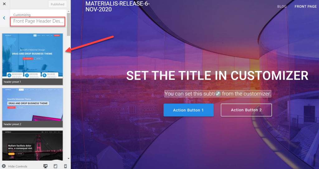 Conceptions d'en-tête de page d'accueil