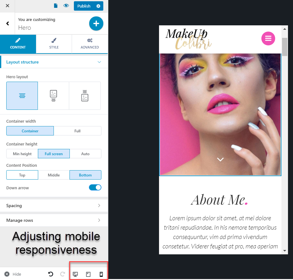 Colibri Tema Mobil Duyarlılık
