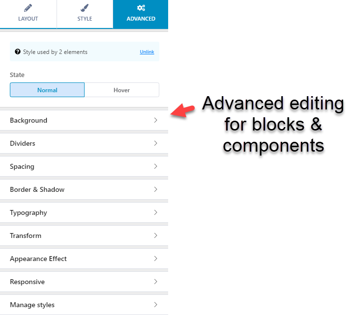 Colibri Gelişmiş düzenleme bloğu