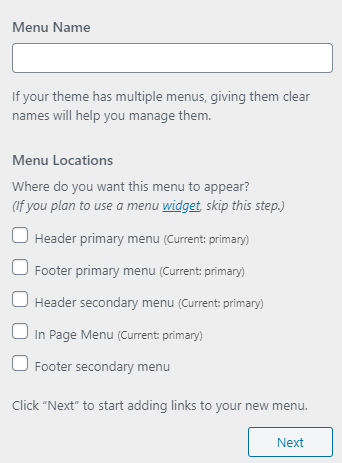 Colibri Tema Gezinme Menüsü bölümü