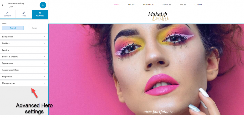 Colibri Tema Tipografi ve renk özellikleri