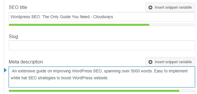 WordPress SEO заголовок Описание