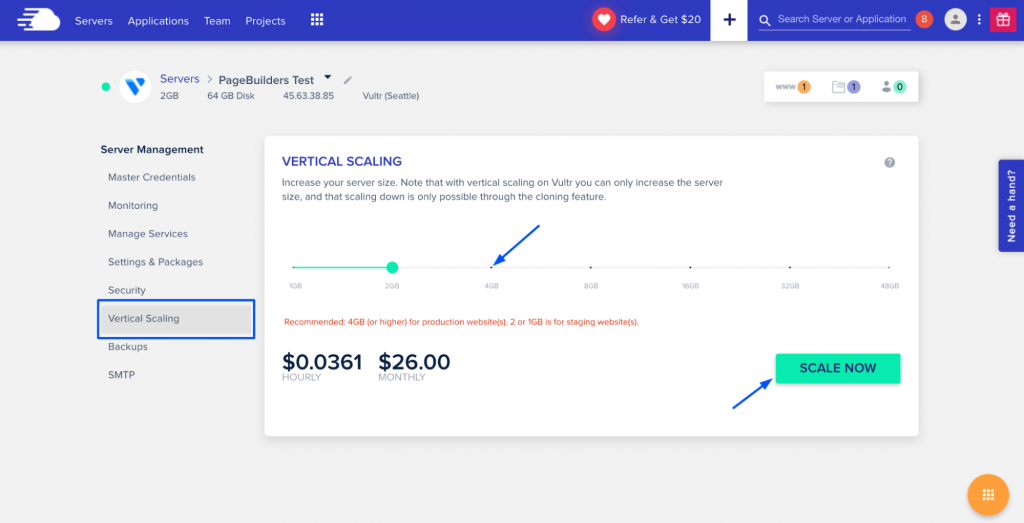 actualizați-vă planul de găzduire