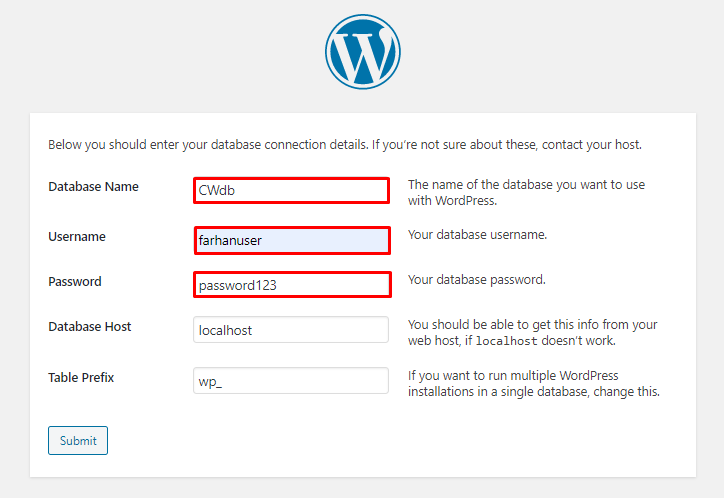 ustaw wartości bazy danych