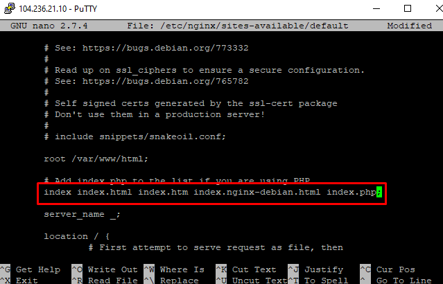 edytuj domyślny plik