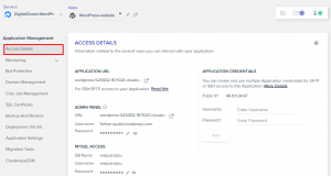 szczegóły dostępu do strony internetowej