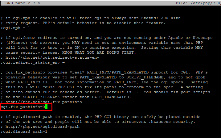 odkomentuj linię i ustaw wartość cgi 0