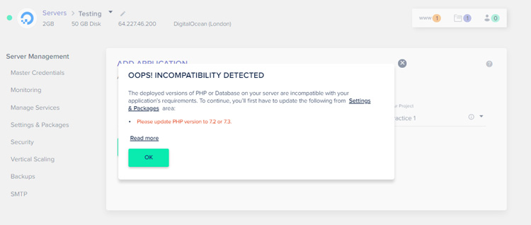 notification de compatibilité