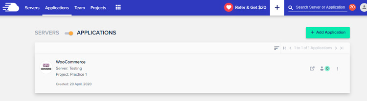 application woocommerce sur cloudways