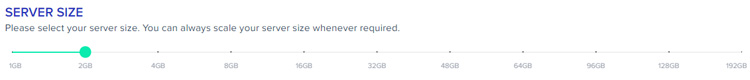 sélectionner la taille du serveur
