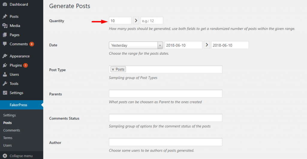 Плагин FakerPress для WordPress
