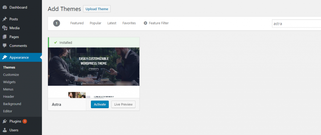 Тема WordPress Astra