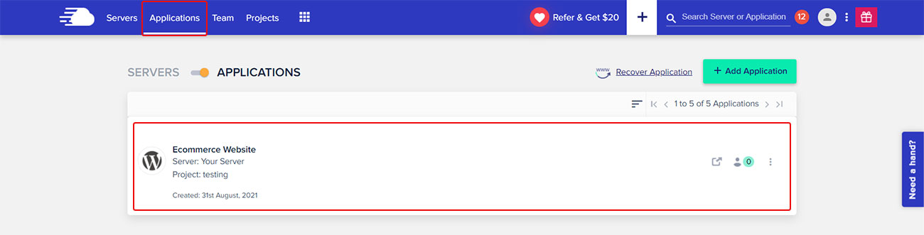 Cloudways-アプリケーション