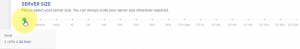 sélectionner la taille du serveur