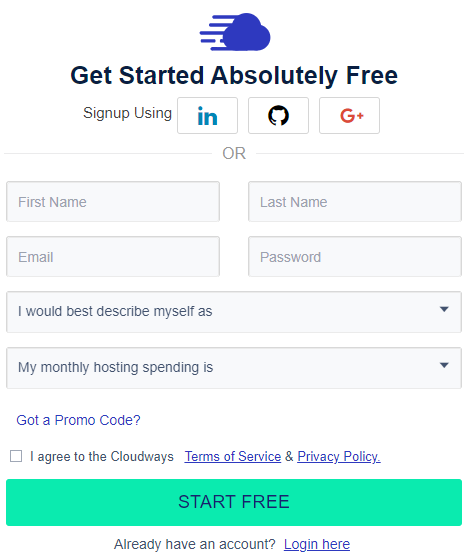 inscription cloudways