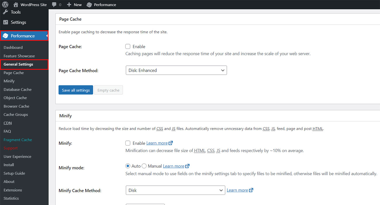 W3-Total-Cache-General-Setting