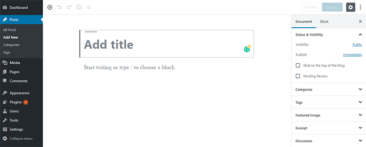 éditeur wordpress gutenberg