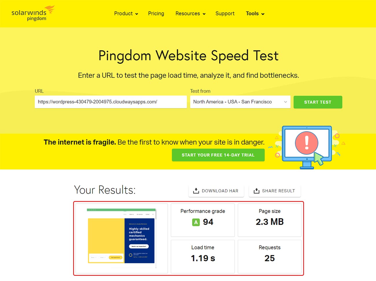Test-strony-pingdom