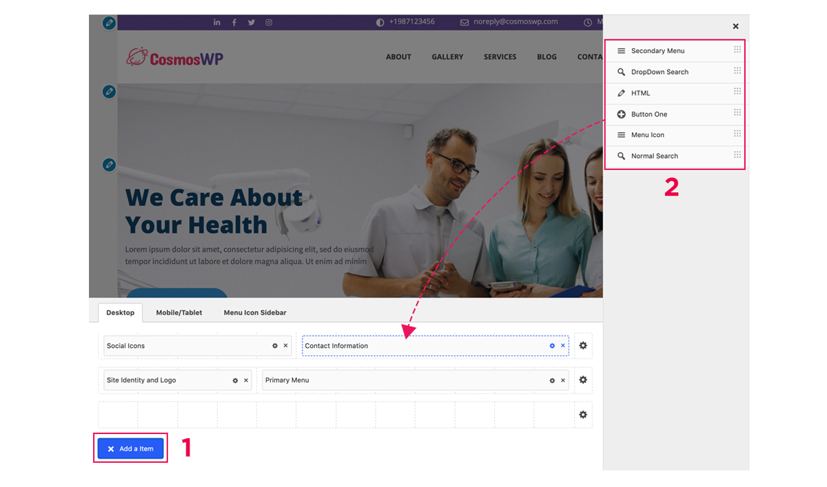 personalizarea antetului și subsolului