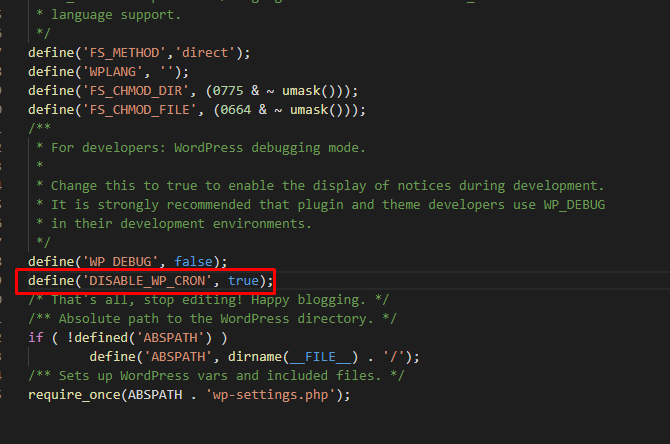 editați fișierul de configurare wp
