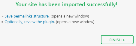 import de site web de succes