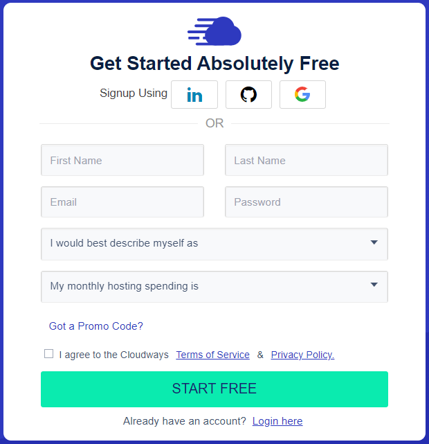 inscription cloudways