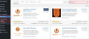 installer le plugin updraftplus