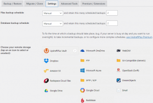paramètres de courant ascendant