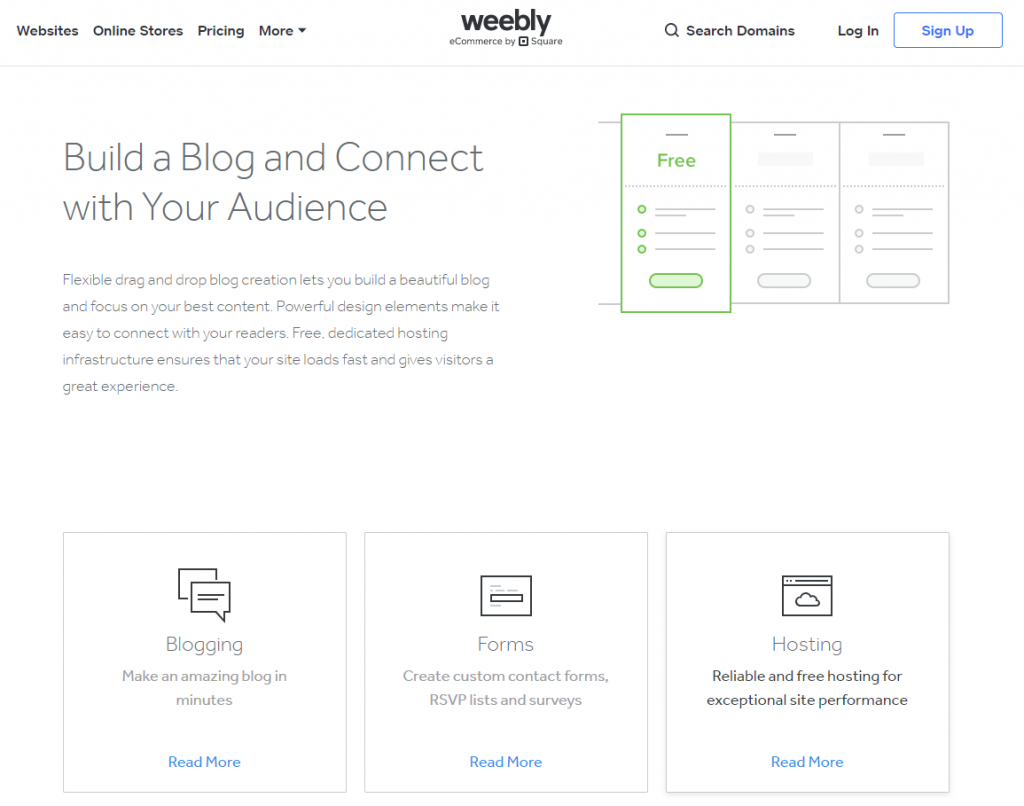 Łatwość obsługi Weebly