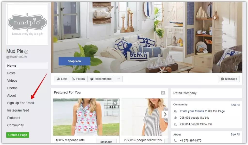 Schlammkuchen Facebook-Formular